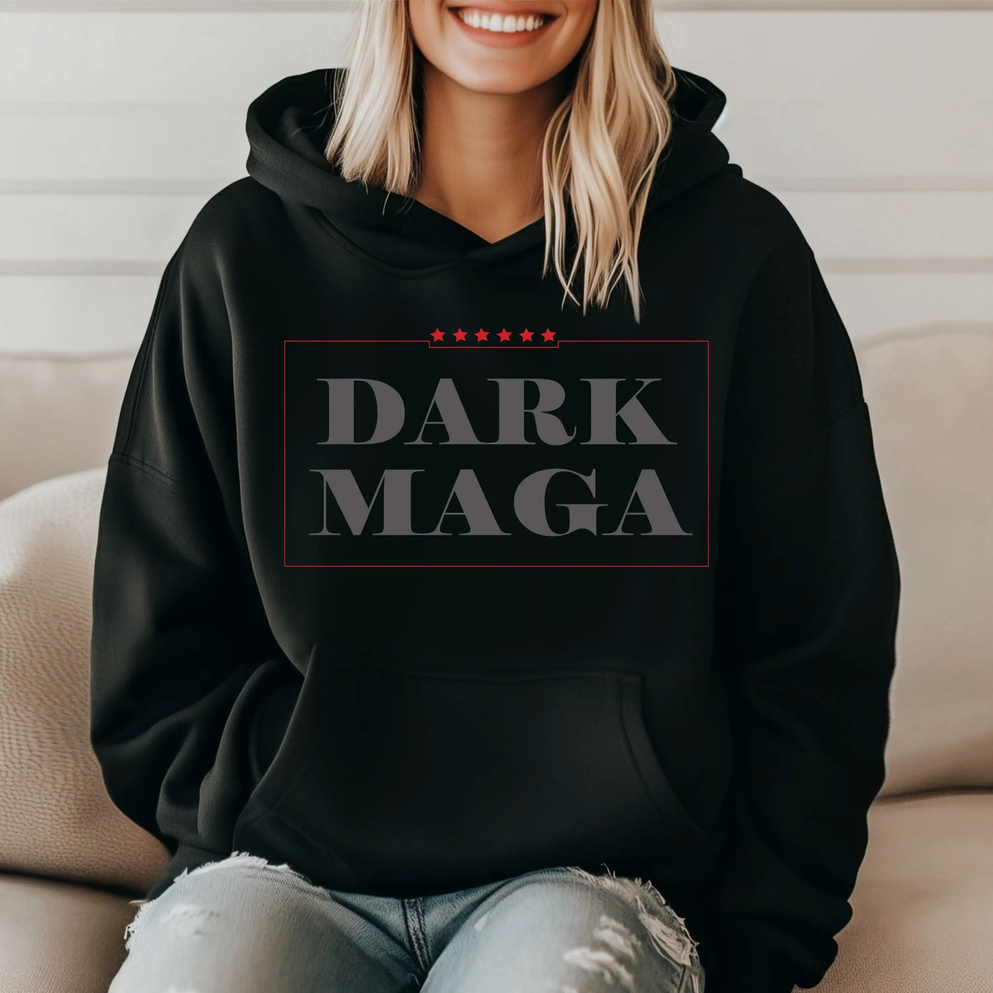 Dark MAGA Women's Hoodie Sweatshirt American Revival Gear