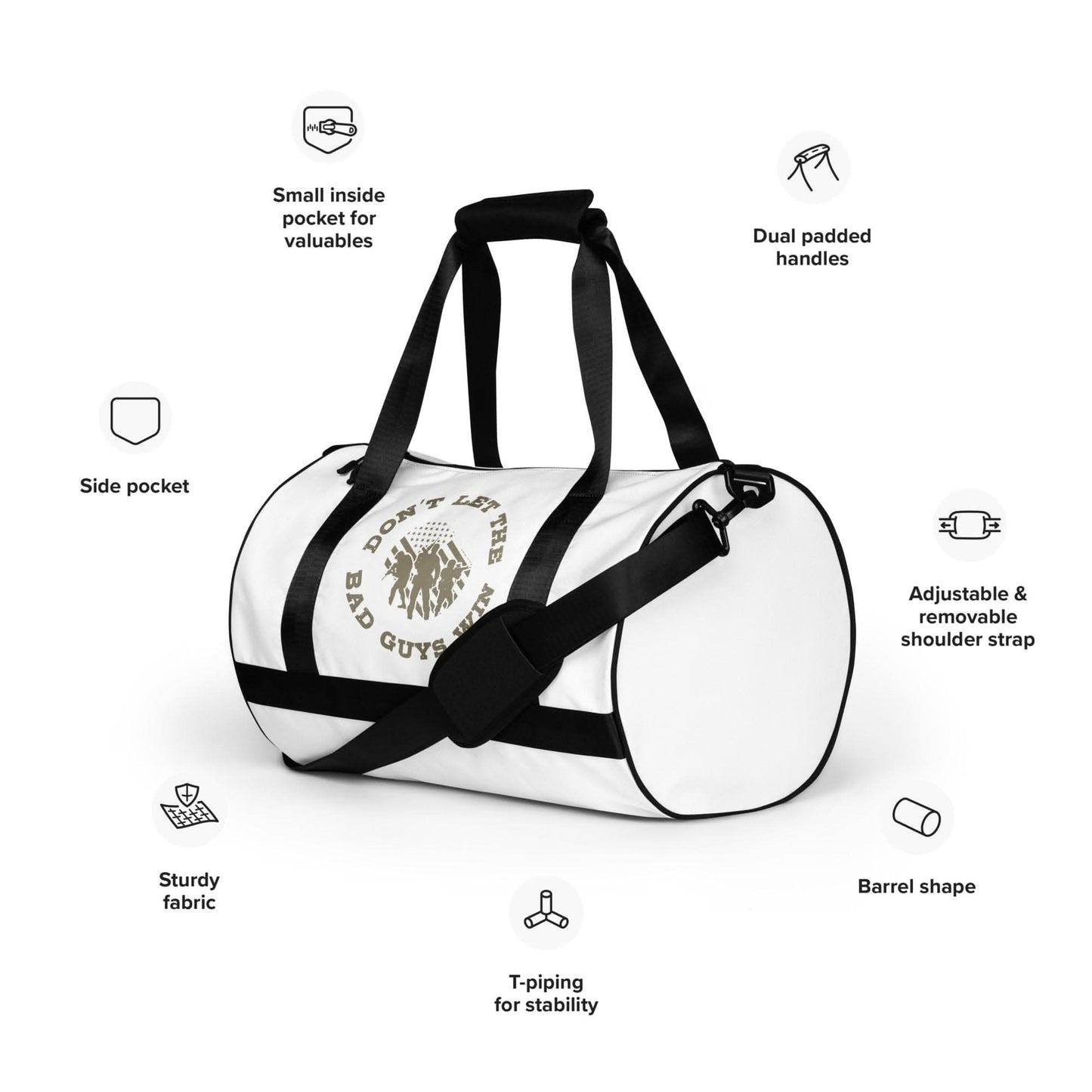 Don't Let The Bad Guys Win Gym Duffel Bag - American Revival Gear