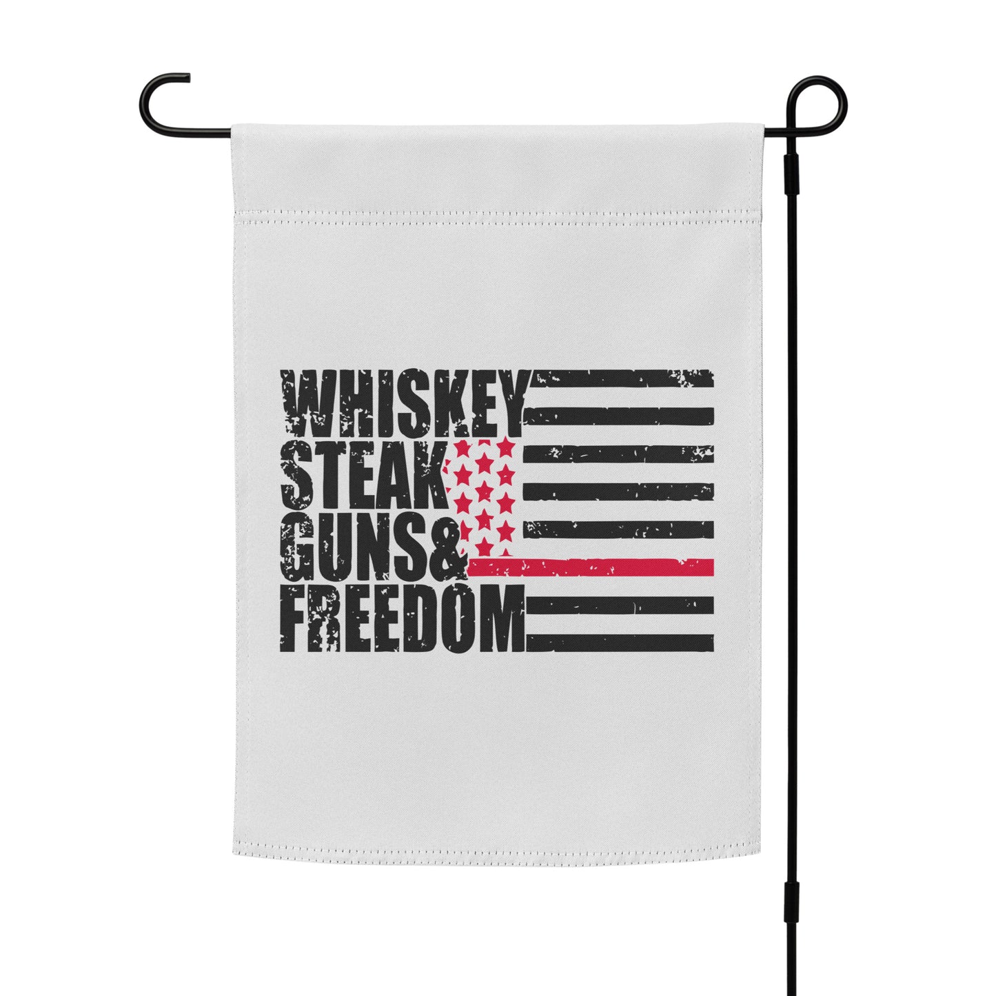 Patriotic Garden Flag - Whiskey Steak Guns Freedom Flag - American Revival Gear