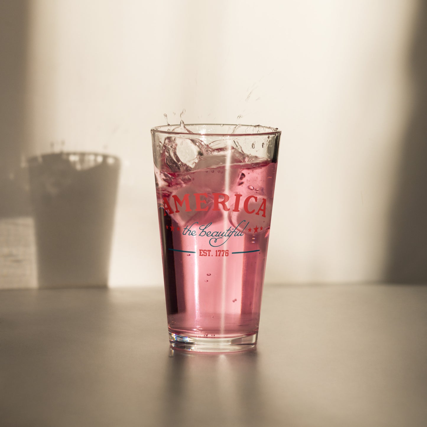 America The Beautiful Established 1776 Pint Beer Glass - American Revival Gear