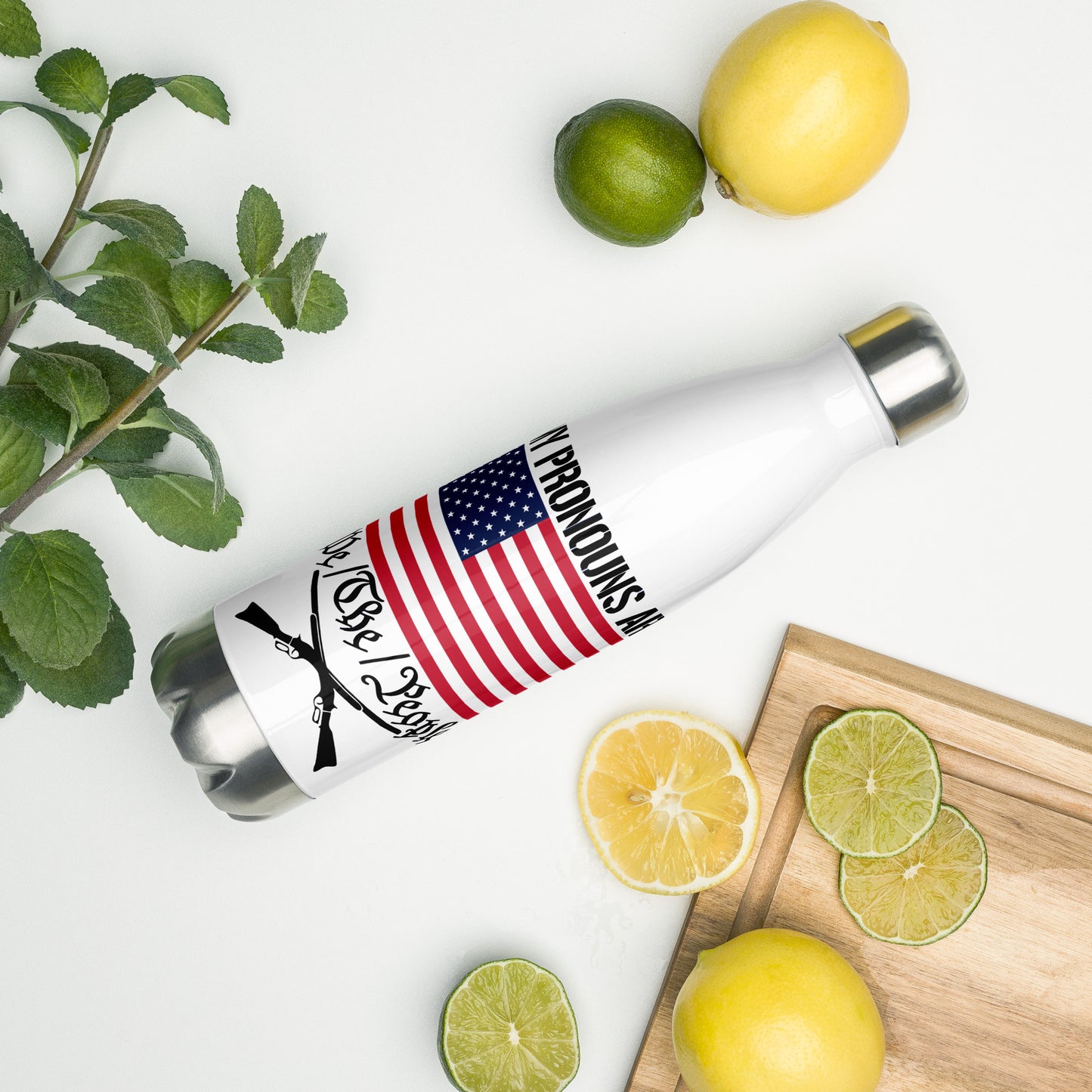 My Pronouns Are We The People Stainless Steel Water Bottle - American Revival Gear