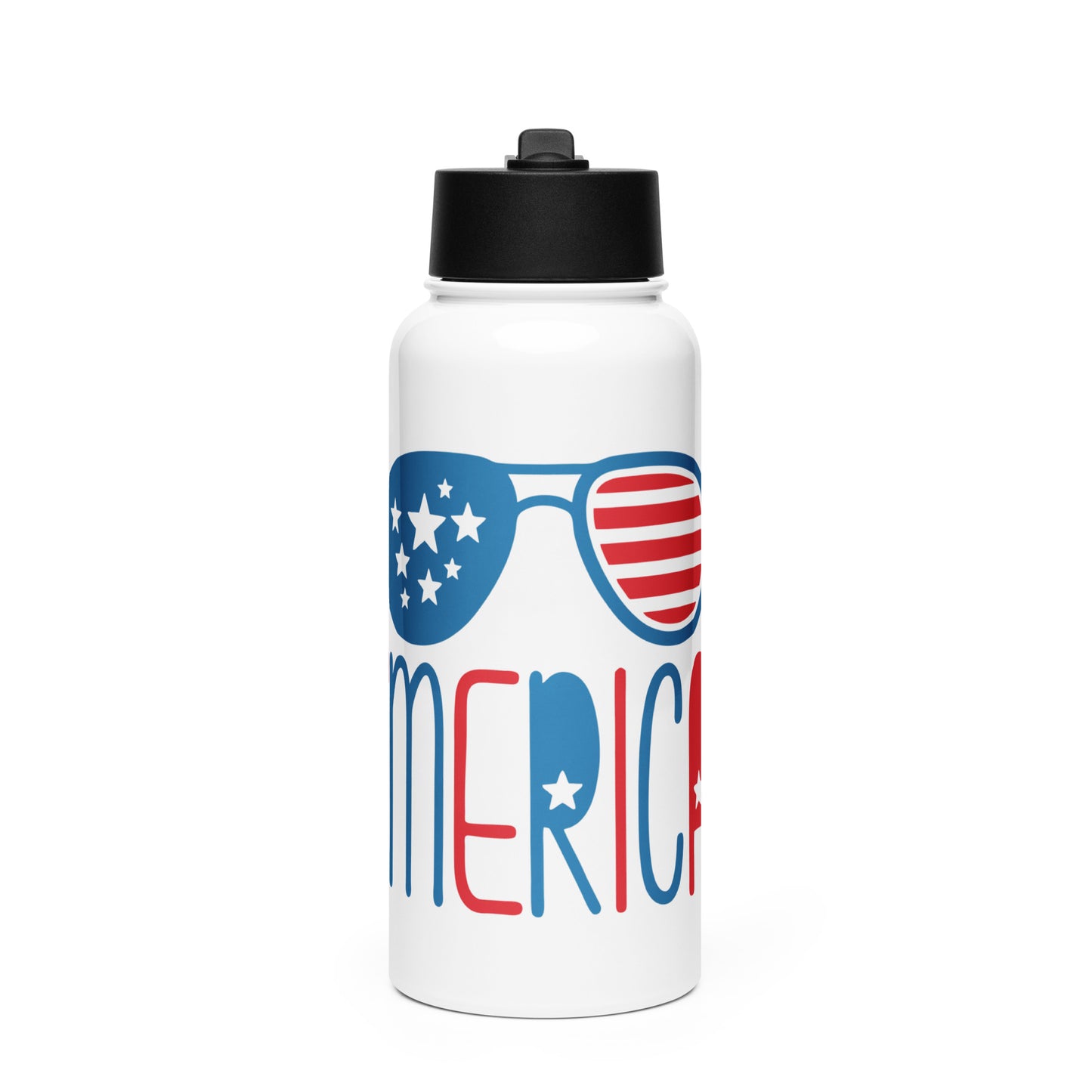 Show Your Pride with the "Merica" Patriotic Stainless Steel Water Bottle With A Straw - American Revival Gear