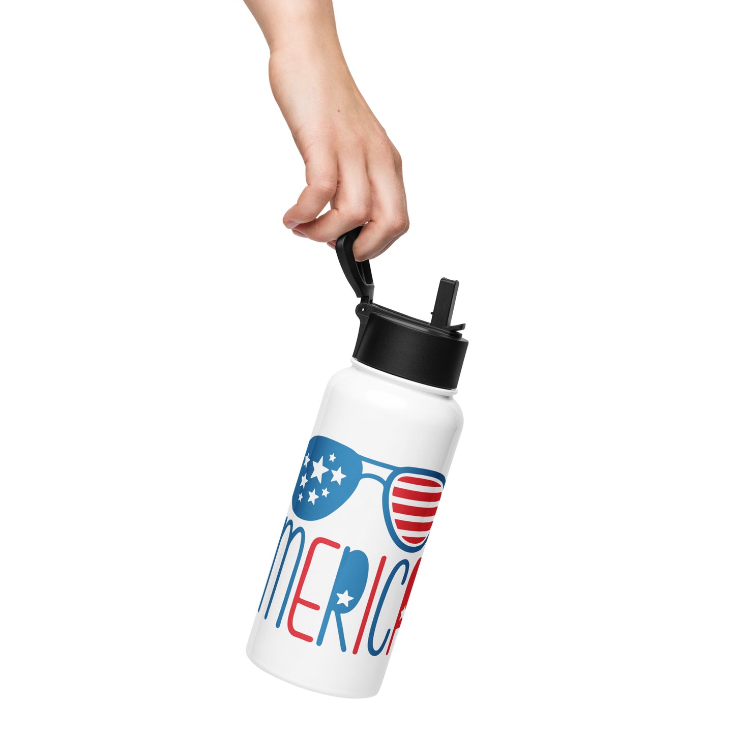 Show Your Pride with the "Merica" Patriotic Stainless Steel Water Bottle With A Straw - American Revival Gear