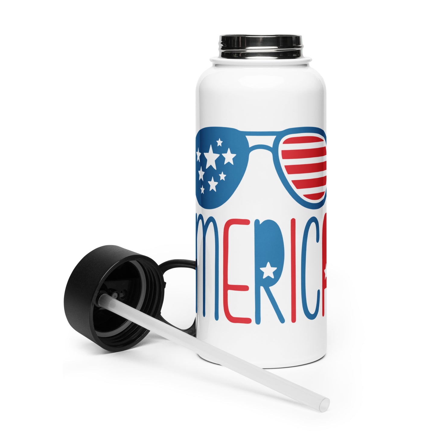 Show Your Pride with the "Merica" Patriotic Stainless Steel Water Bottle With A Straw - American Revival Gear