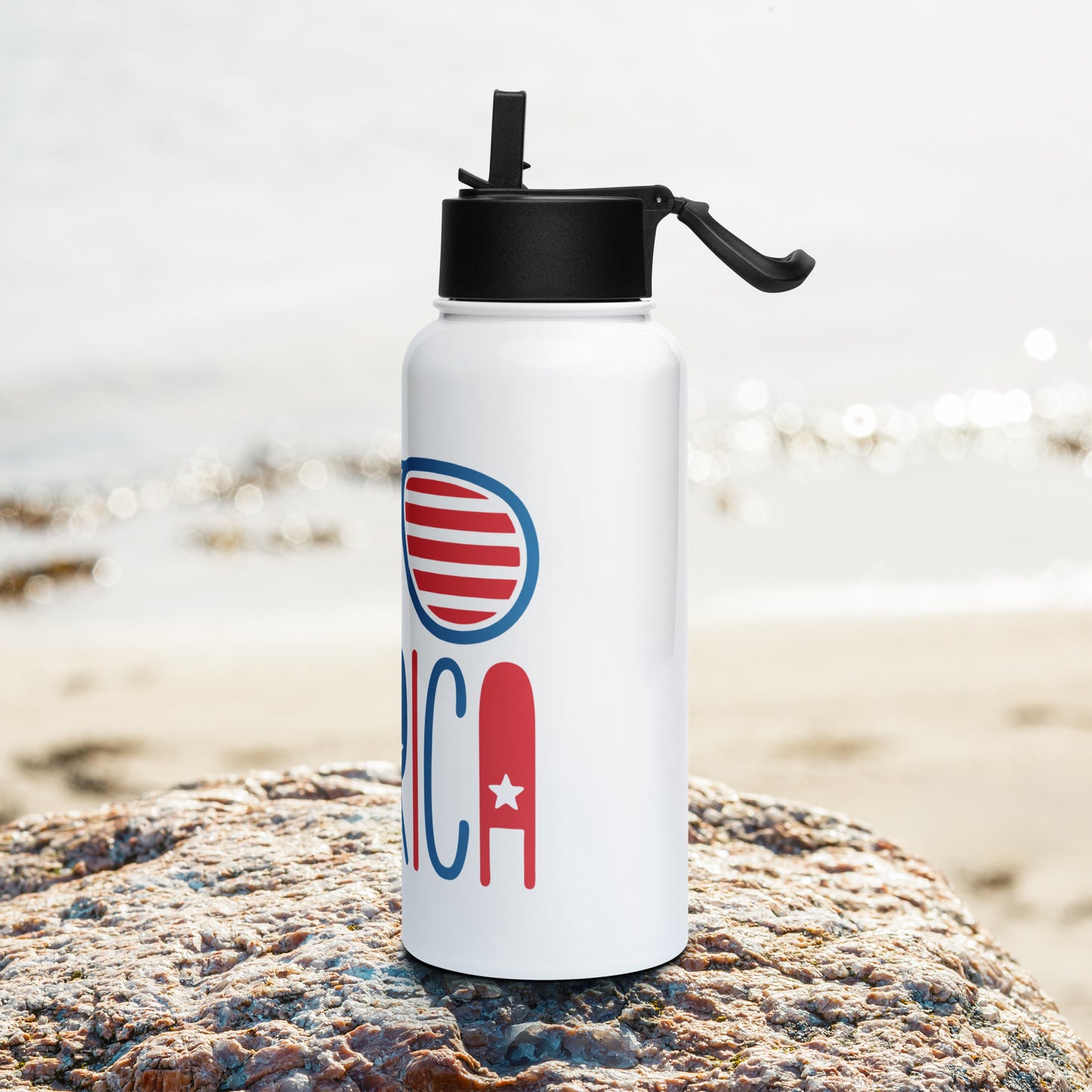Show Your Pride with the "Merica" Patriotic Stainless Steel Water Bottle With A Straw - American Revival Gear