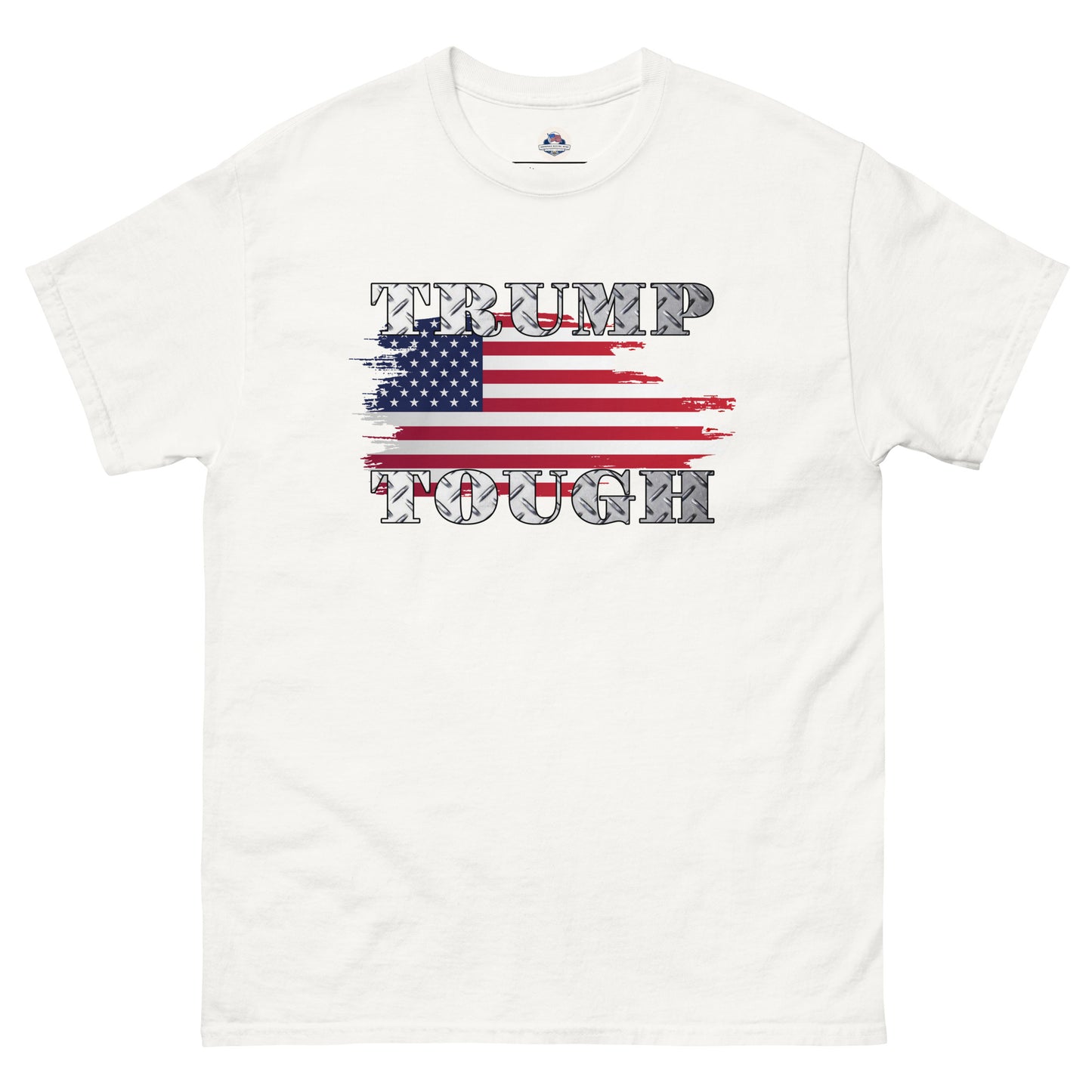 Trump Tough with American Flag – Patriotic Men's T-Shirt - American Revival Gear