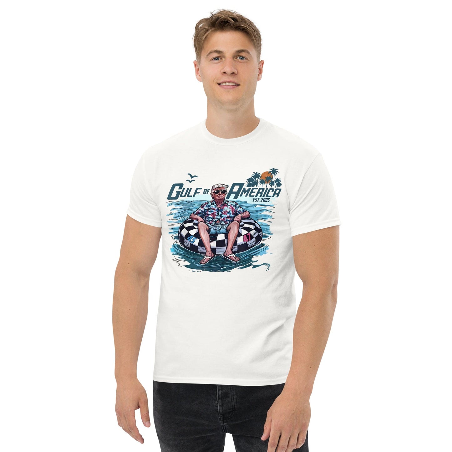 Men's T-Shirt Trump Gulf of America – Funny Summer Beach Tee - American Revival Gear