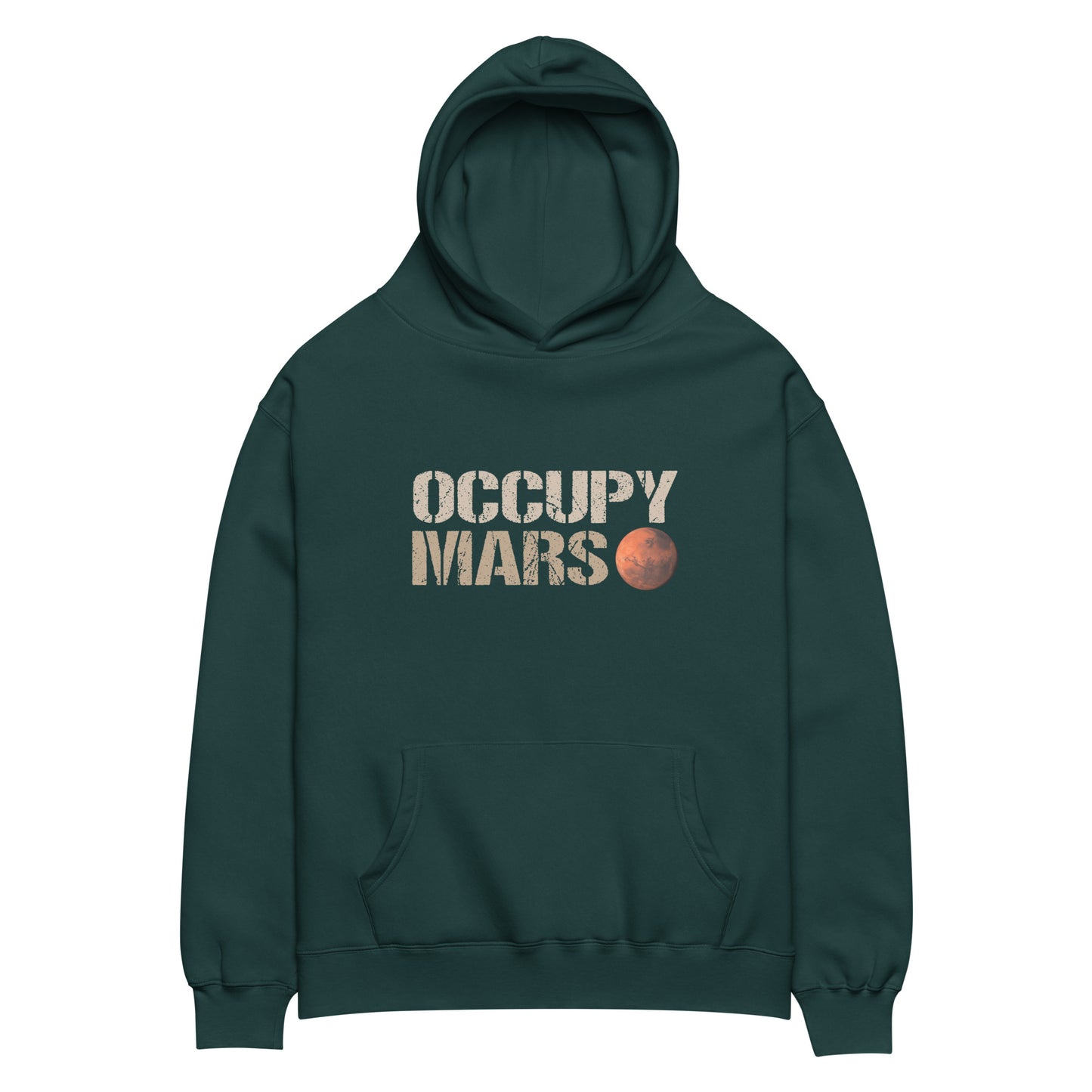 Occupy Mars Oversized Men's Hoodie - SpaceX Inspired - American Revival Gear