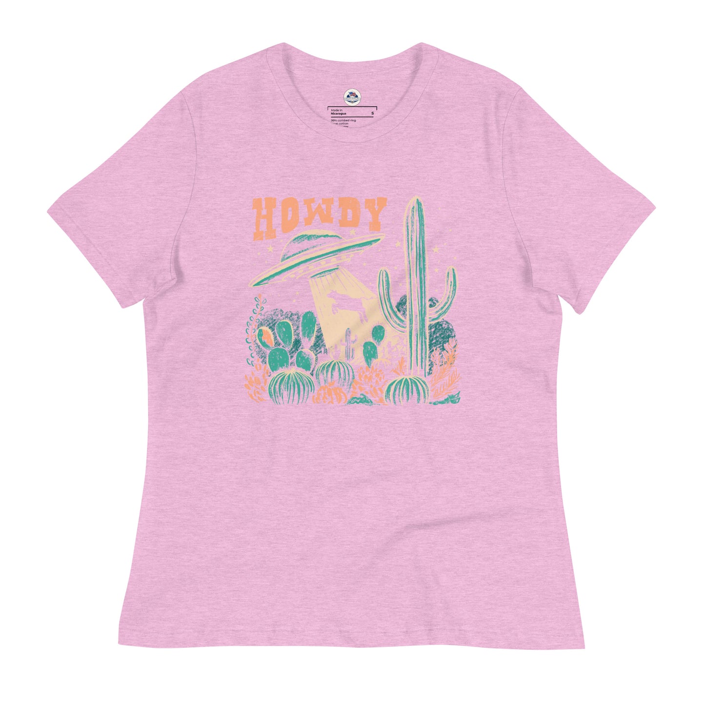 Women's T-Shirt – Howdy Western Desert Cow Graphic Tee - American Revival Gear