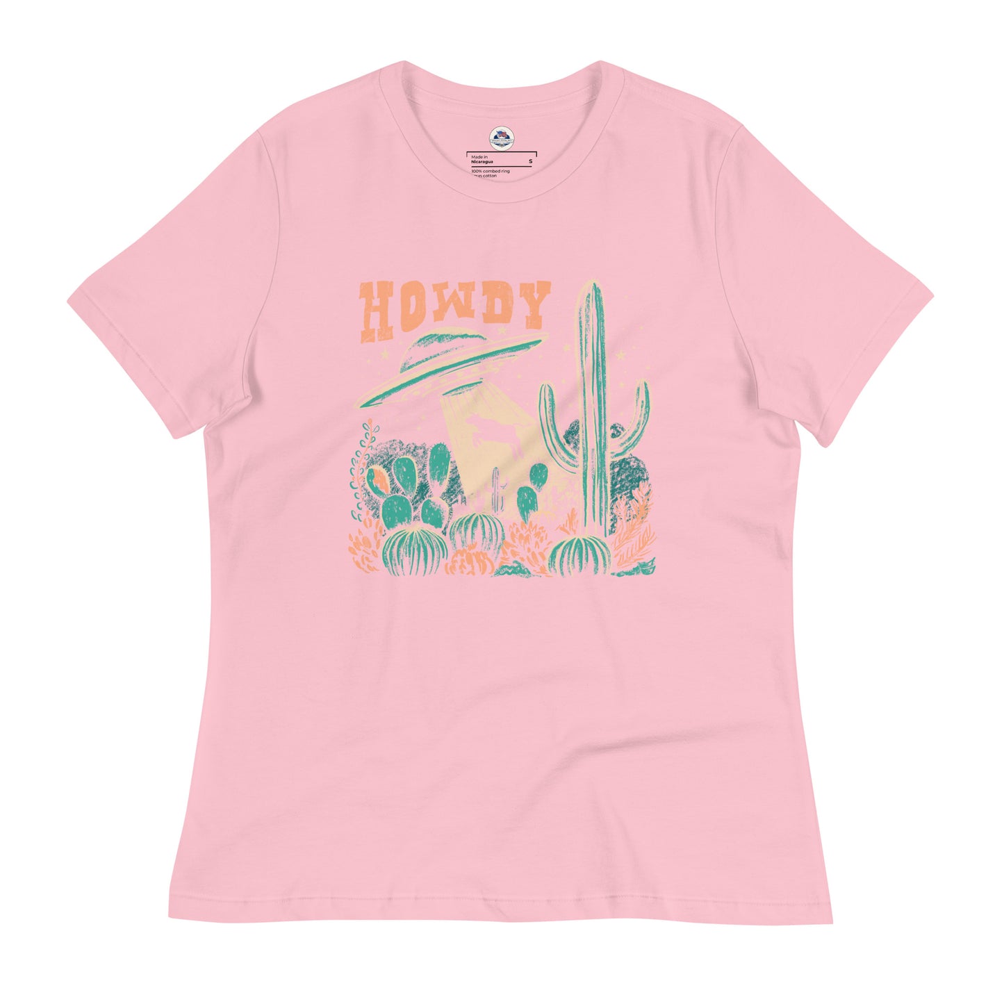 Women's T-Shirt – Howdy Western Desert Cow Graphic Tee - American Revival Gear