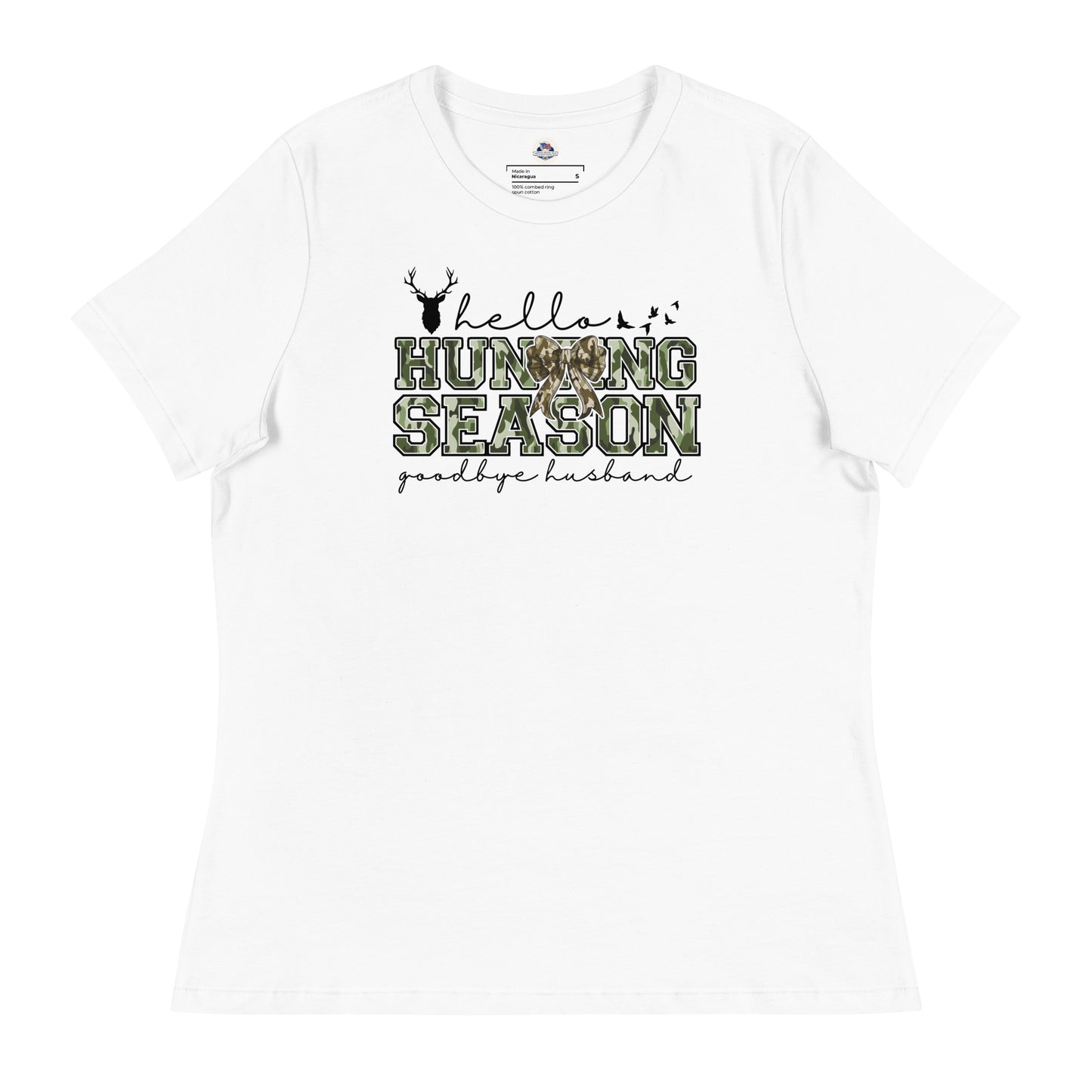 Women's Hunting T-Shirt - Hello Hunting Season, Goodbye Husband - American Revival Gear