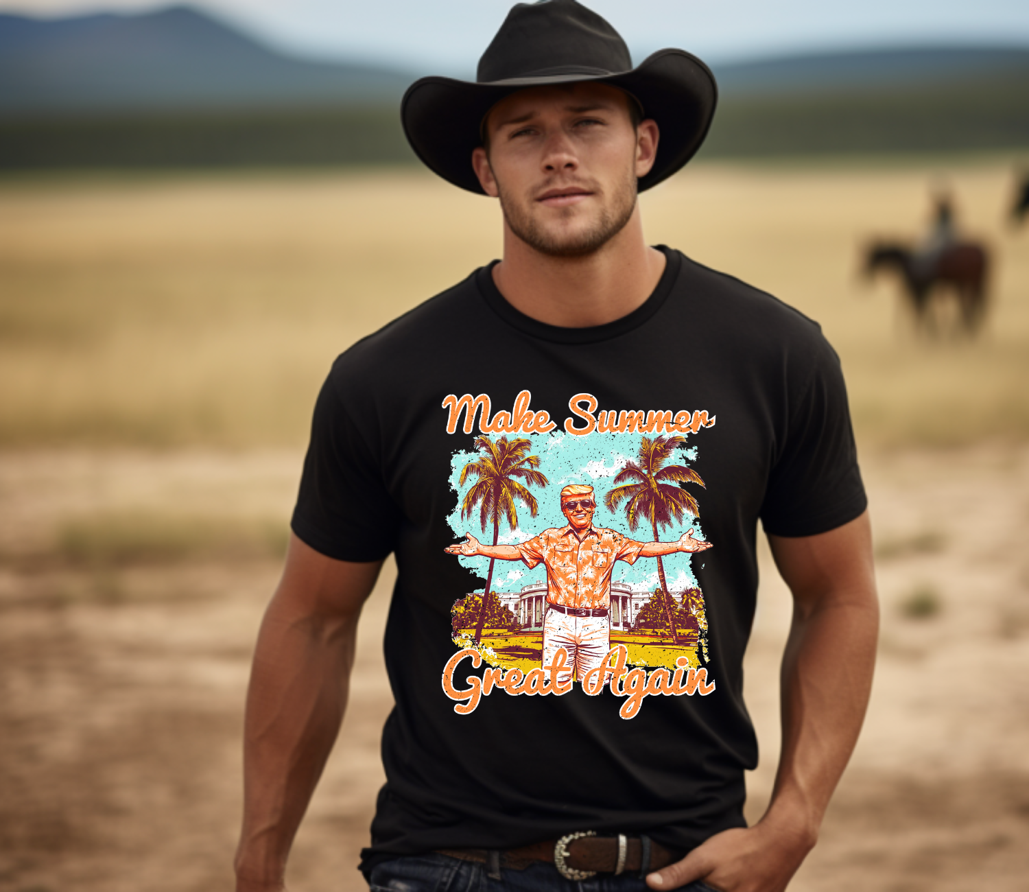 Trump Make Summer Great Again Men's T-Shirt – Funny Summer Tee - American Revival Gear